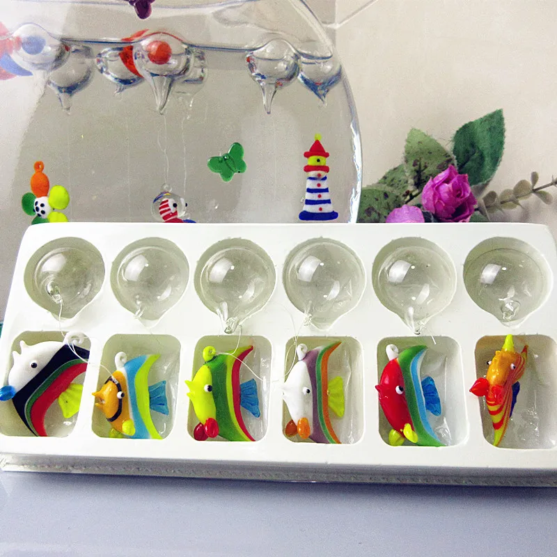 Мини океан мир аквариум украшения подвеска ручной работы плавающий стеклянный