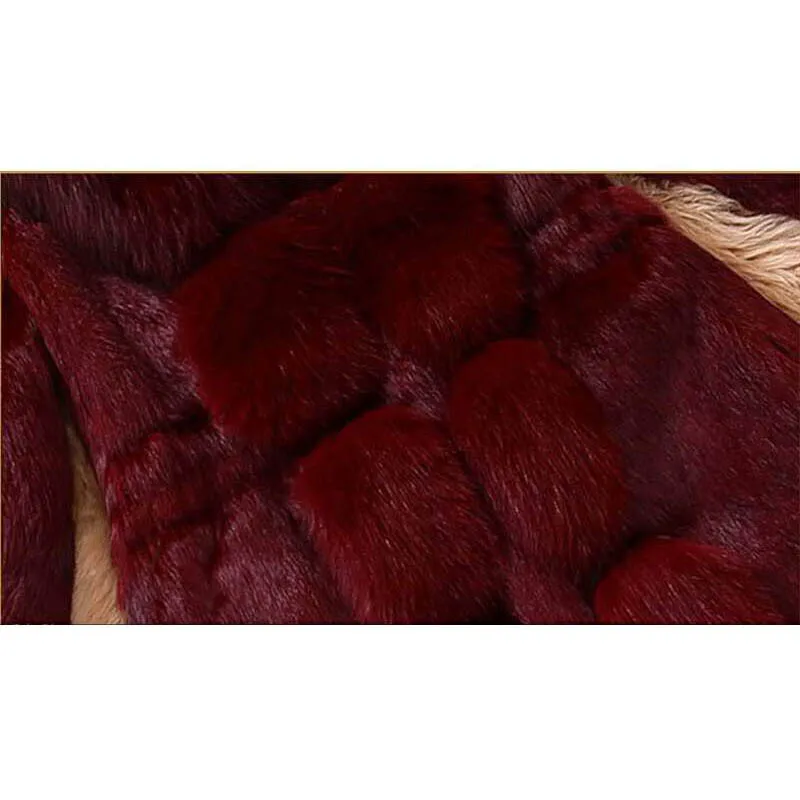 Женское длинное пальто из искусственного меха толстое теплое с воротником