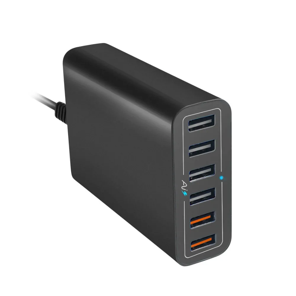 Настольная зарядная станция QC 2 0 с 6 портами USB 60 Вт быстрое зарядное устройство