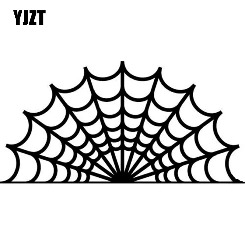 

YJZT 16*8CM Cartoon SPIDER WEB Fun Decal Car Window Sticker Car-styling Black/Silver Vinyl S8-1306