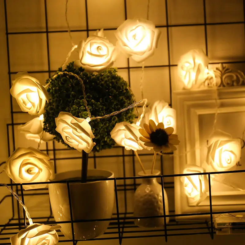 2 м 20LED на батарейках светодиодный светильник с розами Рождественский