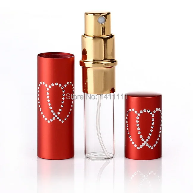 Оптовая продажа 100 шт сердце многоразового использования 5 мл мини алюминий