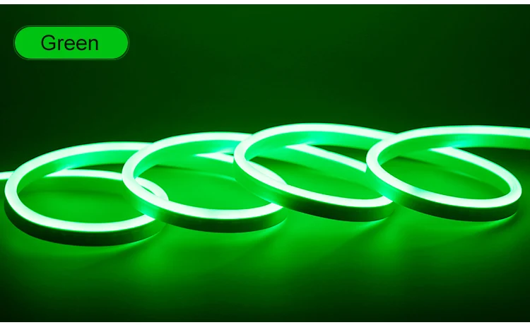 Green 12 В постоянного тока гибкая светодиодная лента неоновая лента SMD 2835 Мягкая Веревка светильник SMD 2835 силиконовая резиновая трубка Водонепроницаемая с питанием от сети - Испускаемый цвет: Green