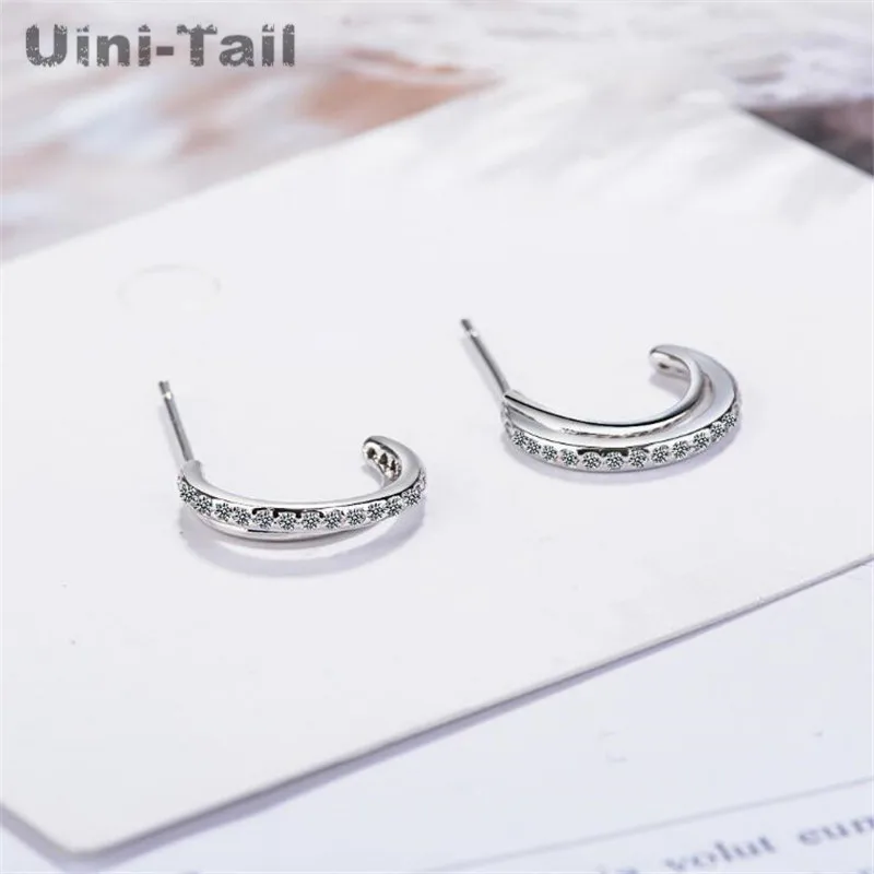 Uini Tail хит новинка Стерлинговое Серебро 925 пробы полумесяц bay микро набор серьги
