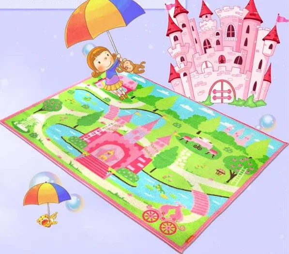 Huahoo девочки спальня ковры нейлон мультфильм дети гостиная carpet замок в стиле|bedroom