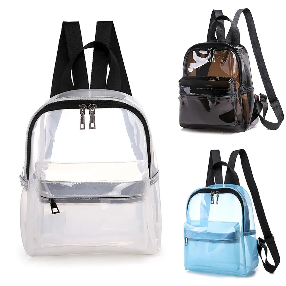 Новинка 2019 прозрачный рюкзак из ПВХ на молнии водонепроницаемый дорожный для