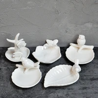 jewelry rack solid white snack tray bird butterfly owl food dishes food dinnerware jewelry plate gifts