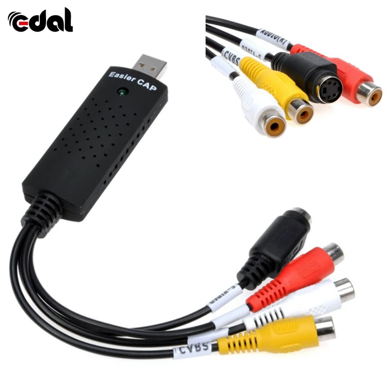 EDAL USB 2 0 Easycap Аудио Видео DVD VHS Запись карты конвертер ПК адаптер|Беспроводные