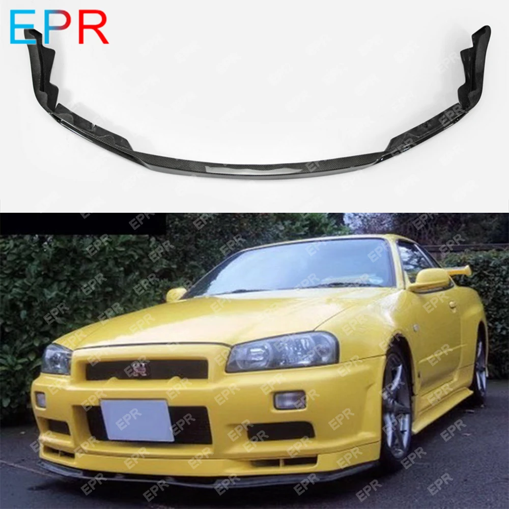 Для Nissan Skyline R34 GTR Nismo передний бампер для губ из углеродного волокна комплект авто