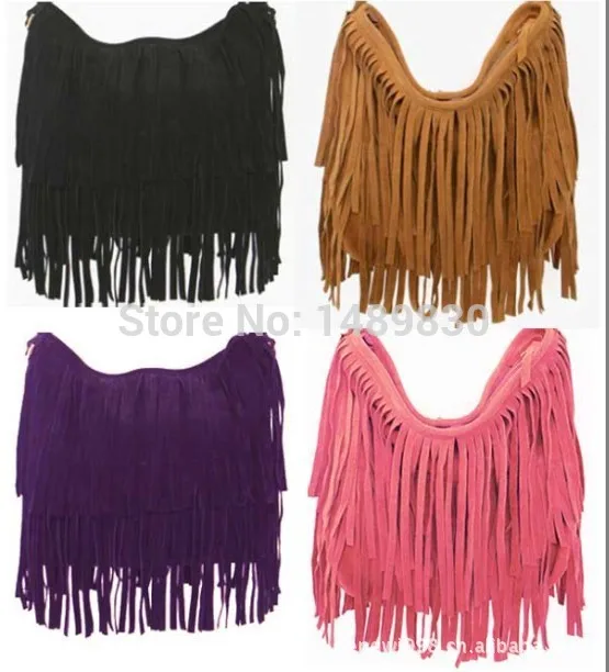 Пу искусственная кожа женщины кожаные сумки сумочка кисточкой креста тела на