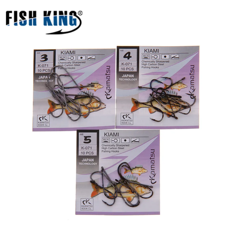 FISH KING 50 шт./лот 3#-12# Высокоуглеродистая сталь рыболовный крючок с колючими крючками для ловли карпа Фидер рыболовный крючок джиг крюк