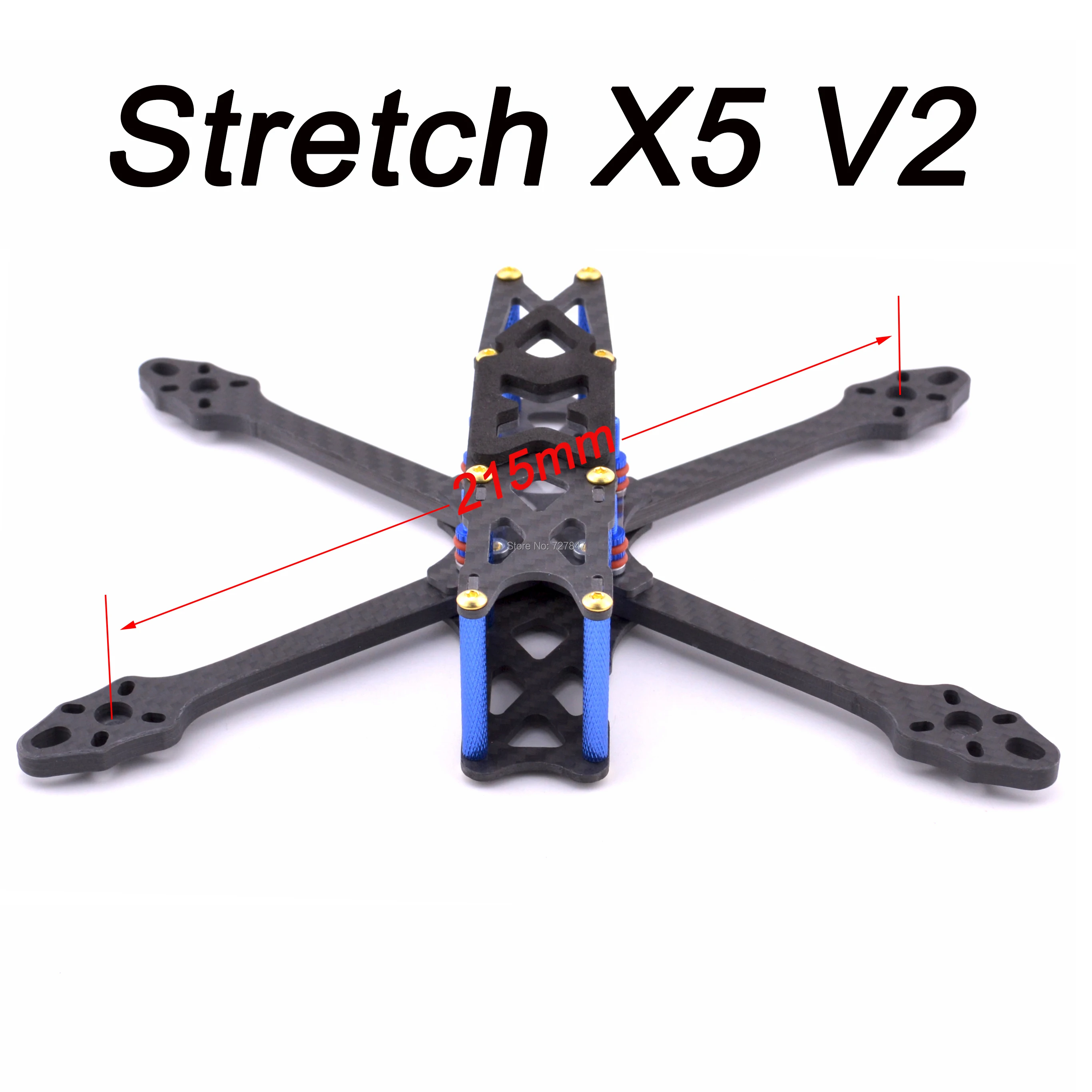 Квадрокоптер стрейч Strech X5 V2 220 215 мм w/5 5 Arm frestyle FPV Racing комплект с рамкой обновленный