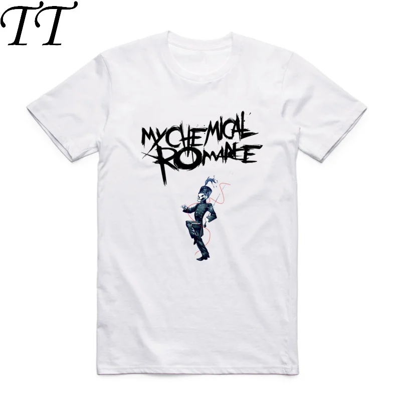 Asian Size Men Women Printing Punk Band My Chemical Romance T-shirt Summer Casual O-Neck Short Sleeves Polyester HCP4076 | Мужская