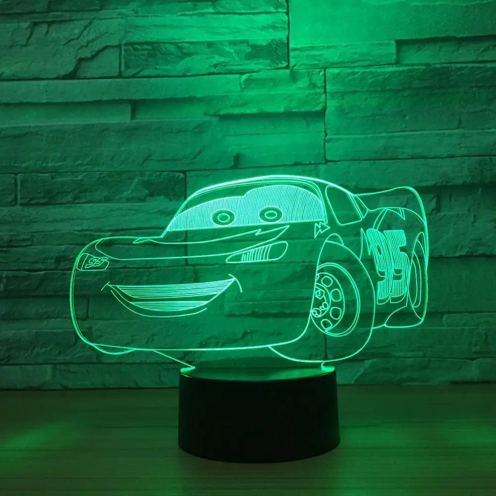 Новый супер автомобильный 3D ночник гоночный автомобиль светодиодная настольная