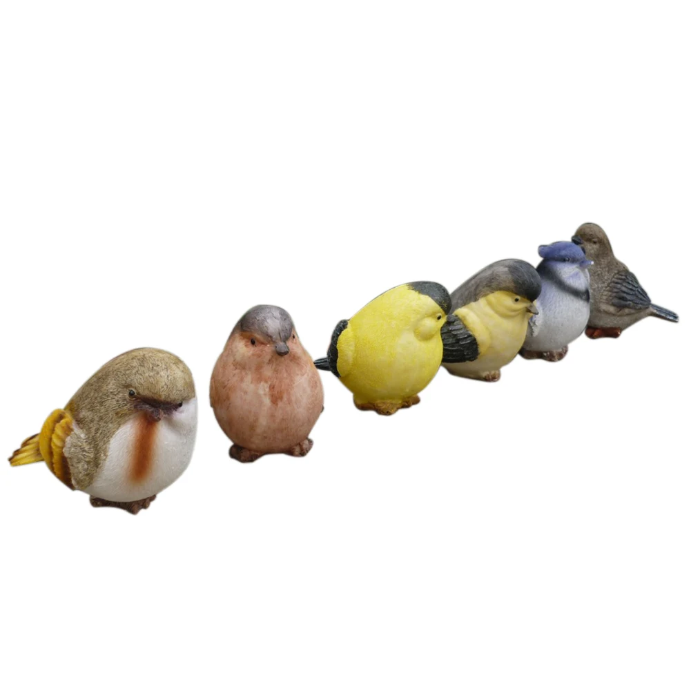 6pcs Photography Props Crafts Ornaments Simulation Bird Artificial Wedding Pollution-free Synthetic Resin Toy Garden Decoration | Дом и сад