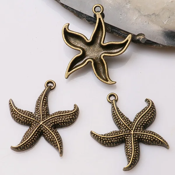 

20pcs antiqued bronze color starfish design charms EF3451