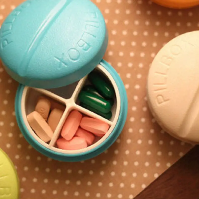 Витаминные таблетки коробка для таблеток органайзер косметики с четырьмя