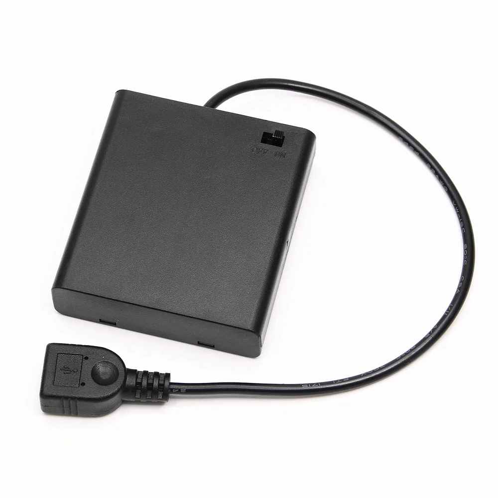 4 шт. Крышка батарейного отсека AA с переключателем и usb-разъемом для USB 5 В
