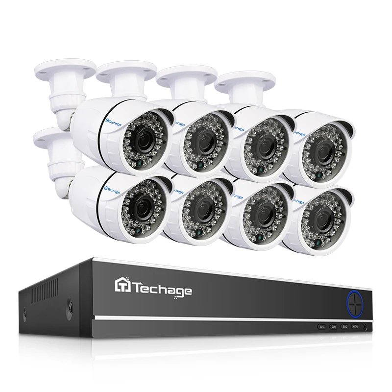 Techage 16CH 1080P AHD DVR 8 шт. 2MP камера система наружного ИК видеонаблюдения Комплект