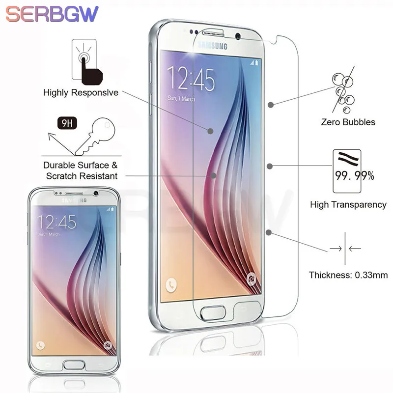 Защитное стекло для samsung Galaxy S7 S6 S5 S4 S3 mini samsung Note 5 4 3 защитный чехол с пленкой из закаленного стекла
