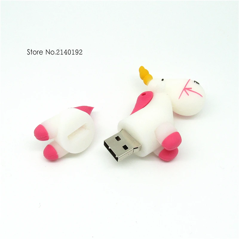 С принтом в виде белого единорога флешки Миньон usb флеш накопитель TF карта с