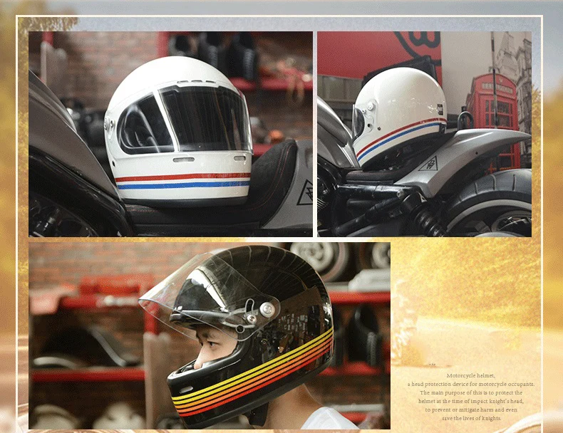 AMZ 919 Полнолицевой мото rcycle шлем chopper moto rbike гоночные шлемы винтажные Ретро шлем casco moto ретро