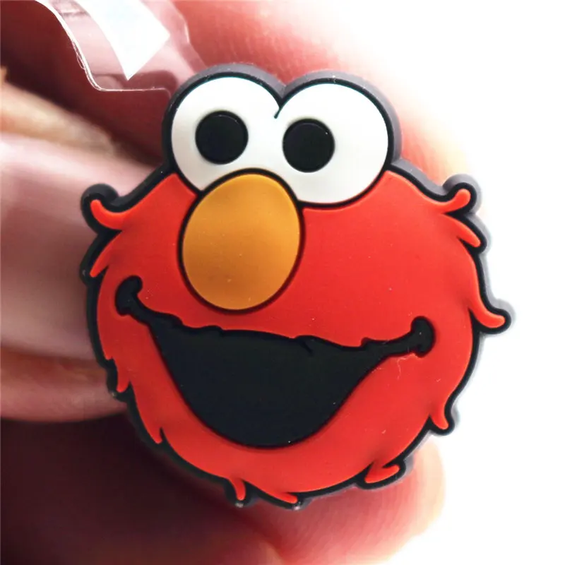 Elmo Горячая Распродажа, 1 шт., украшения для обуви, 3D, кунжут, уличный стиль, обувь, шарм, Элмо/Большая Птица/печенье, монстр, аксессуары для обуви, подходят для детей, подарки - Цвет: Elmo