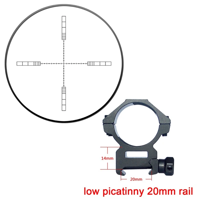 low picatinny 20 mm Открыватель охотничий оптический VT-2 6-24X44SFIR красный и зеленый крест освещение воздушное стрелковое тактическое перекрестное прицел - Цвет: low picatinny 20 mm