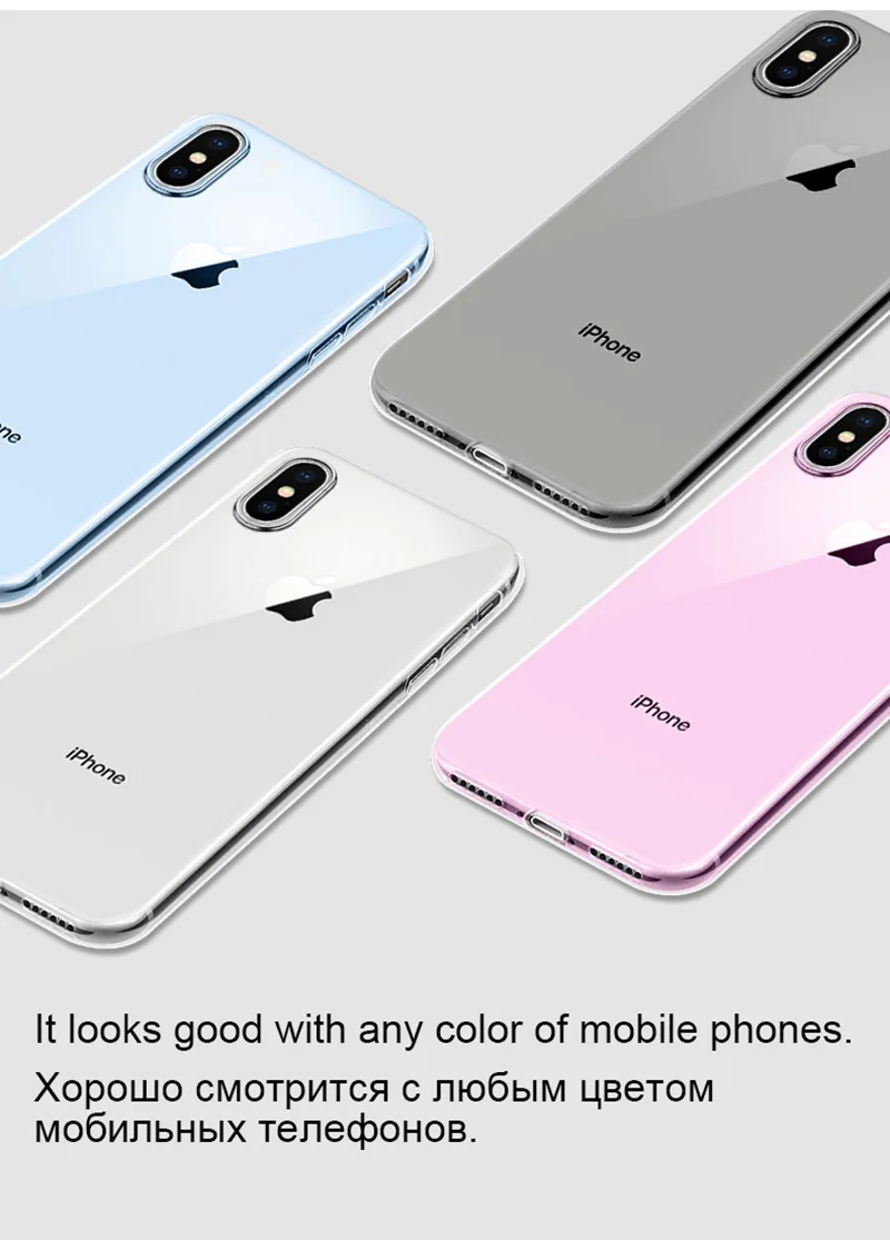 Прозрачный силиконовый мягкий чехол для iPhone XS Max XR X 11 pro Coque 7 8 Plus 6 S 6 S 4 4S 5 5S 5SE 6Plus 7Plus 8 Plus задняя крышка TPU Etui