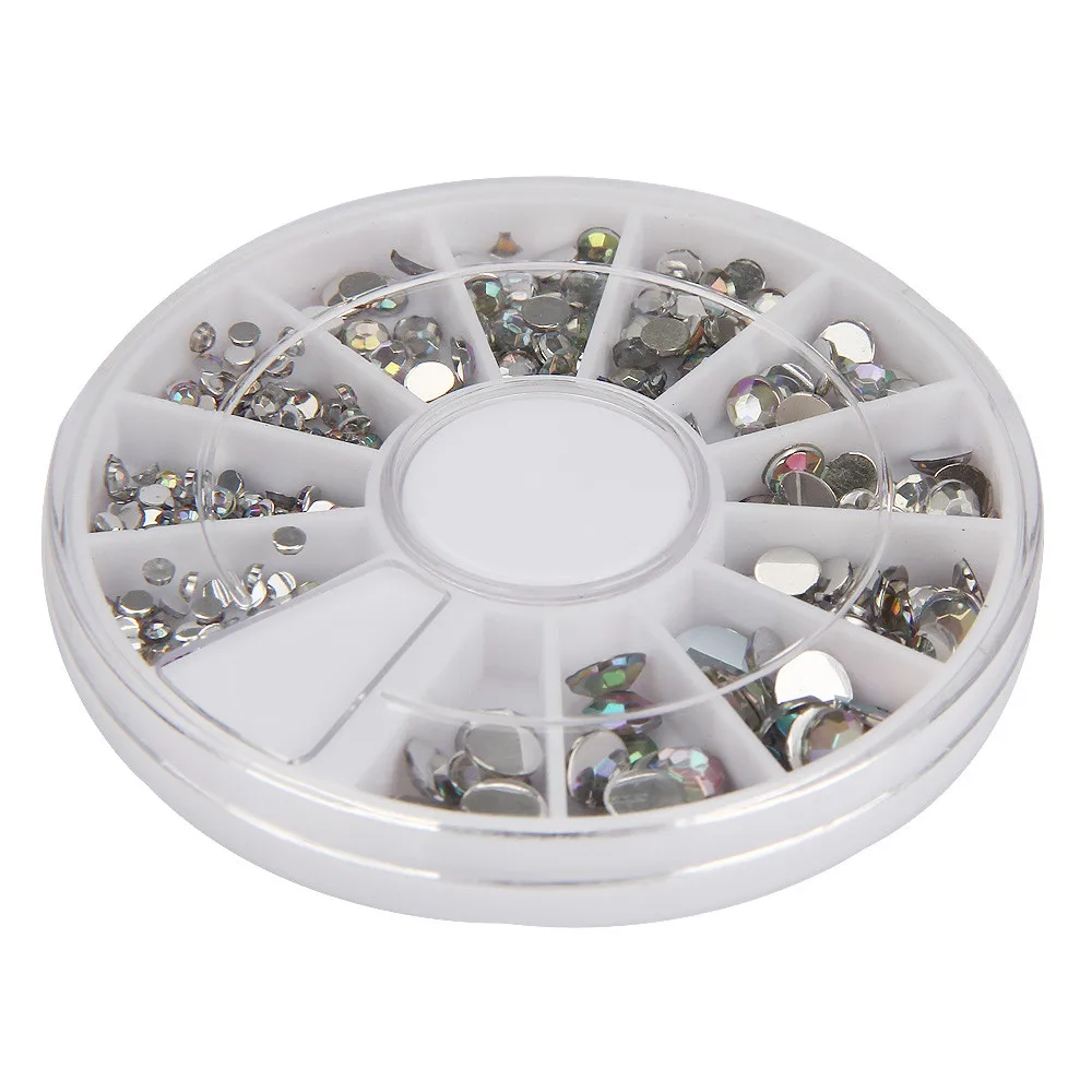 Круглый 3D акриловый дизайн ногтей драгоценные камни хрустальные стразы Сделай