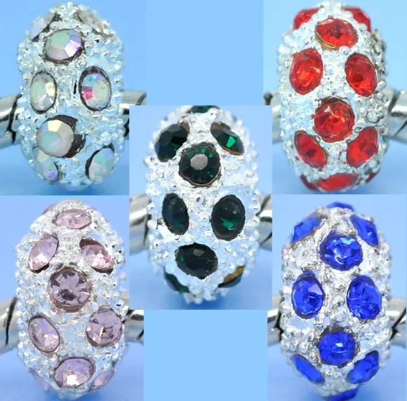 Бусины DoreenBeads подходят для европейских шармов Цинковый металлический сплав