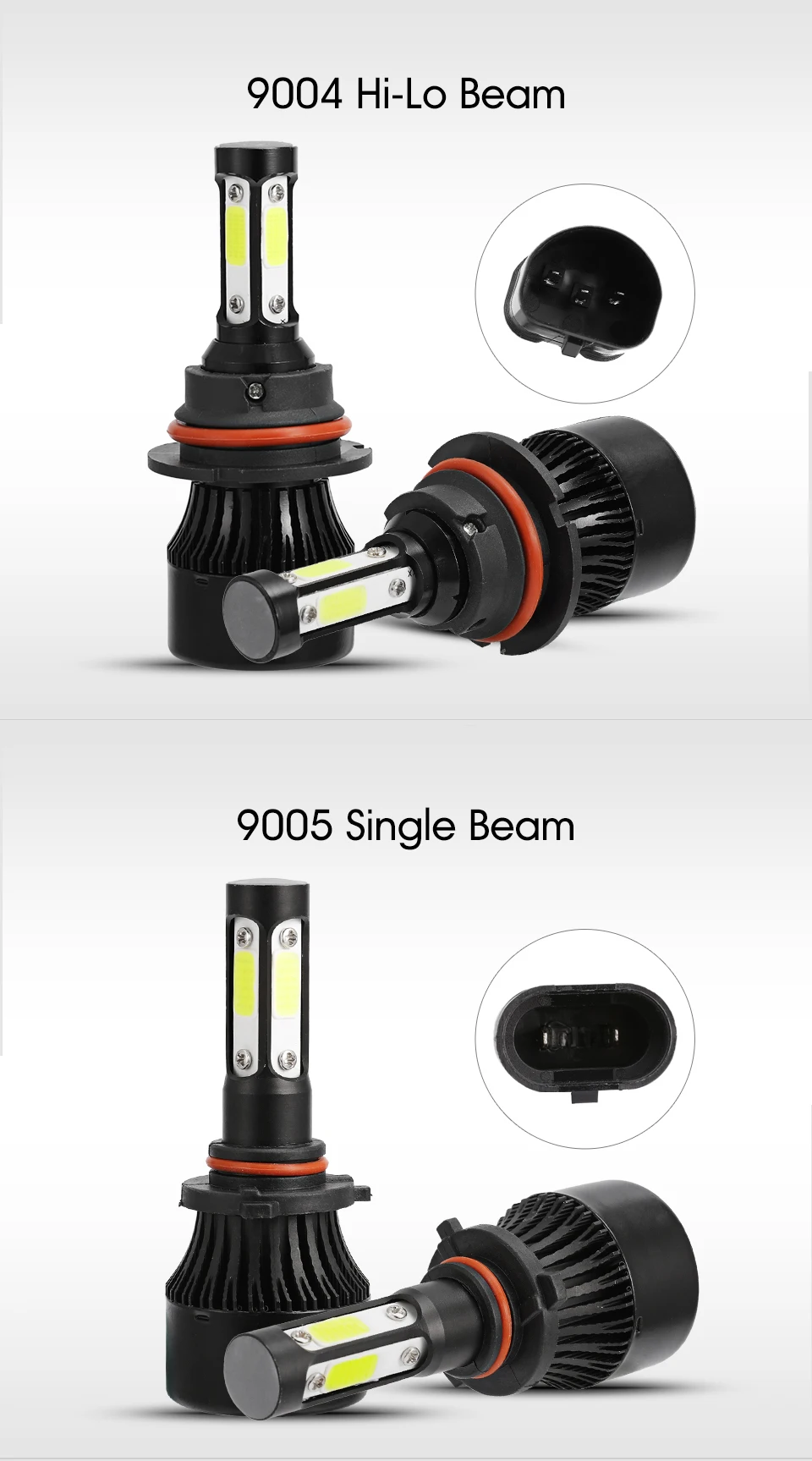AUXMART H4 H11 9005 9006 H13 9004 9007 9012 5202 COB светодиодный автомобилей головной светильник лампы 100 Вт 10000lm 6500 к авто фары автомобиля светильник лампочка