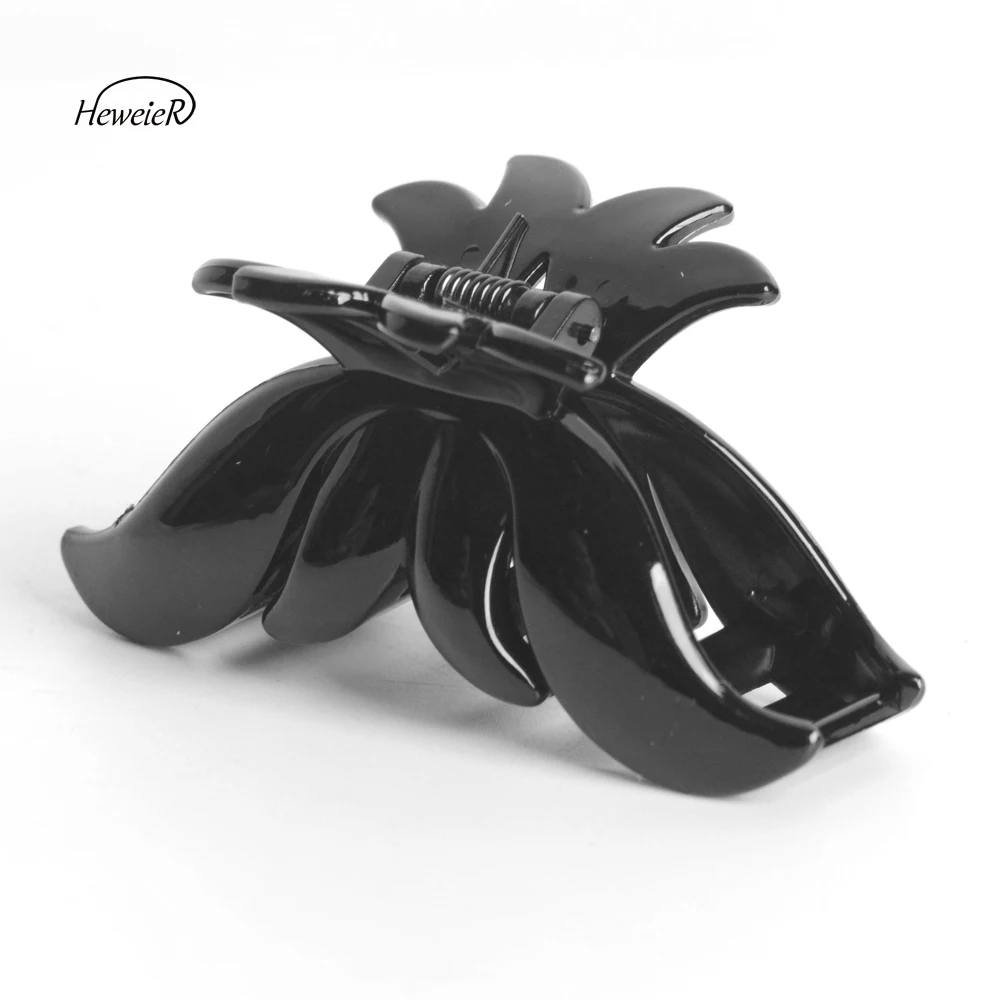 Модный женский Пластиковый черный зажим краб для волос захвата расческа