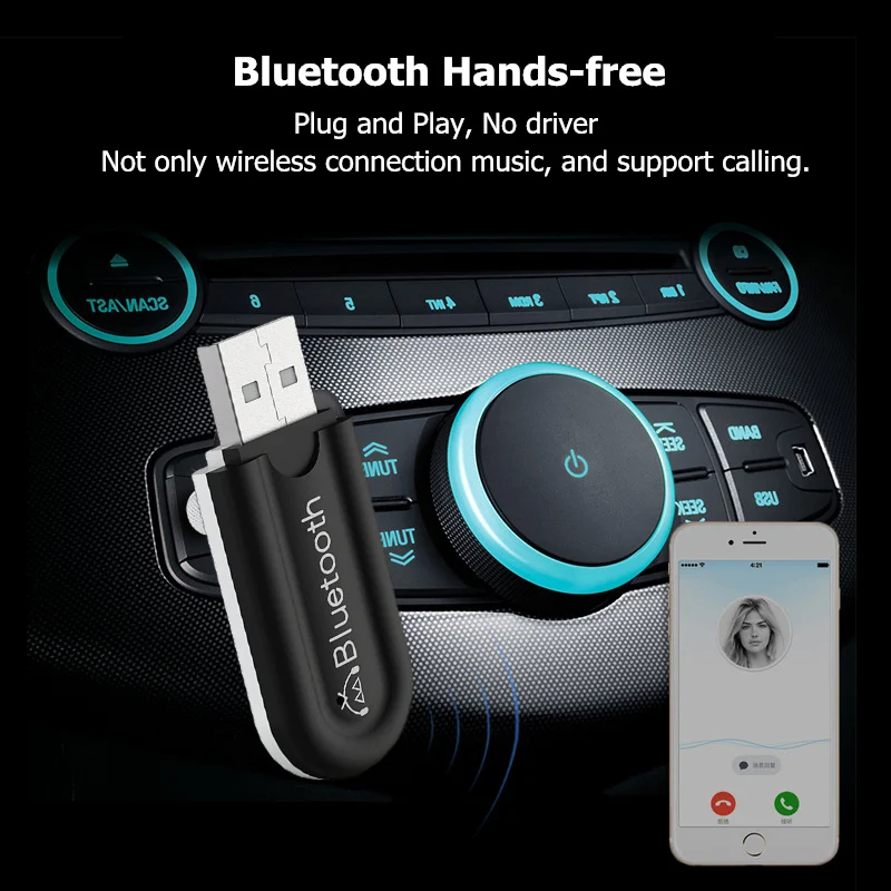 Беспроводной Bluetooth для автомобильной музыки аудио стерео 3 5 мм приемник адаптер 4