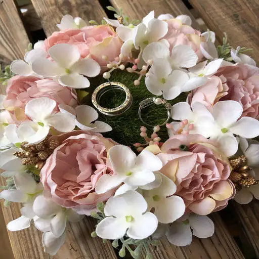 Ring bearer 19 1 шт. венок Подушка помолвка пользовательское имя двойной носитель футляр для колец персонализированные деревенский цветочный стиль кольцо Подушка - Цвет: Ring bearer 19