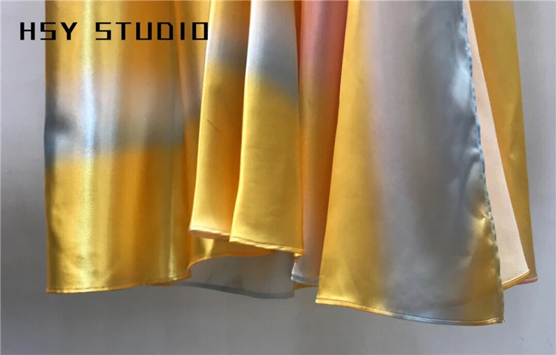 【HSY studo】2019 Летний новый тренд с радужным принтом женский костюм длинным рукавом