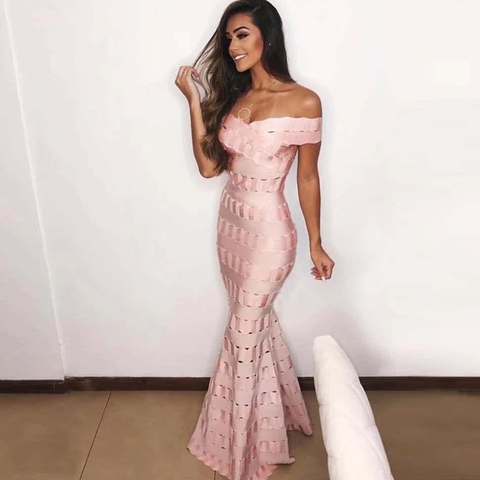 Женское жаккардовое вечернее платье облегающее на одно плечо без рукавов