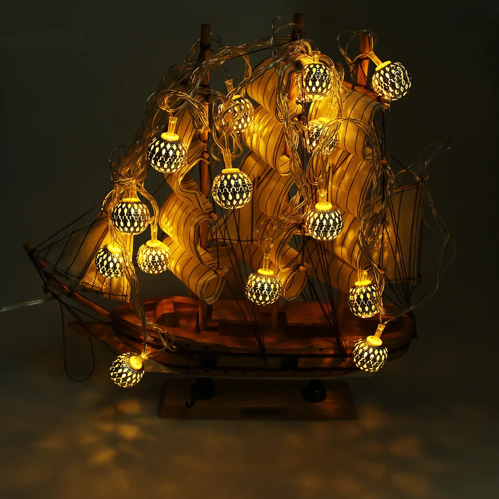 4 м 20 светодиодов шар сказочные Гирлянды Гирлянда Открытый медный патио свет