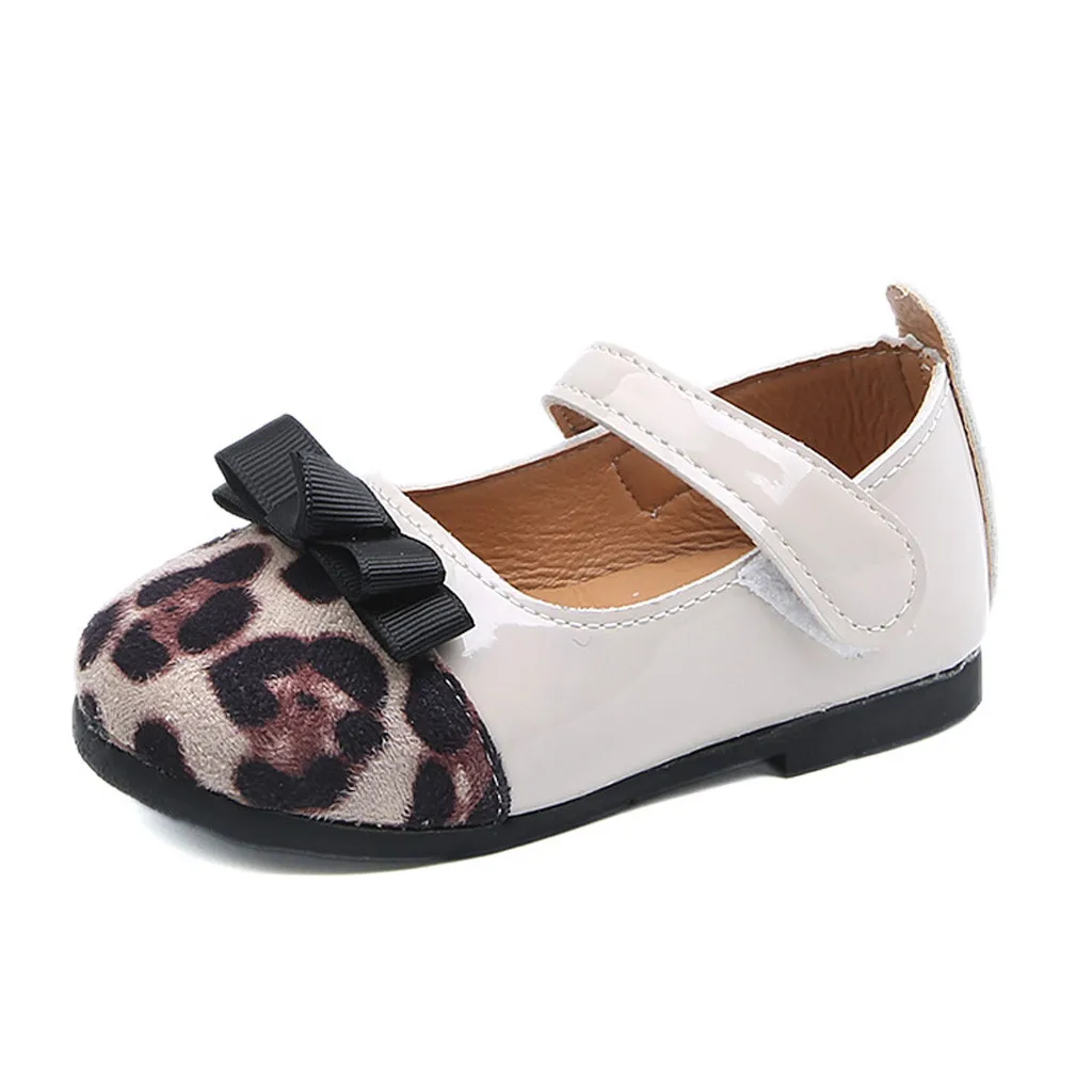 Детские леопардовые туфли принцессы с бантом для маленьких девочек|Кроссовки| |