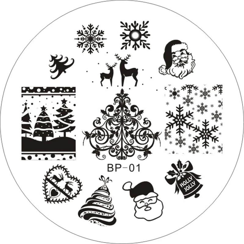 BORN PRETTY Christmas Theme Nail Art Stamp маникюрный шаблон печатная пластина трафарет для