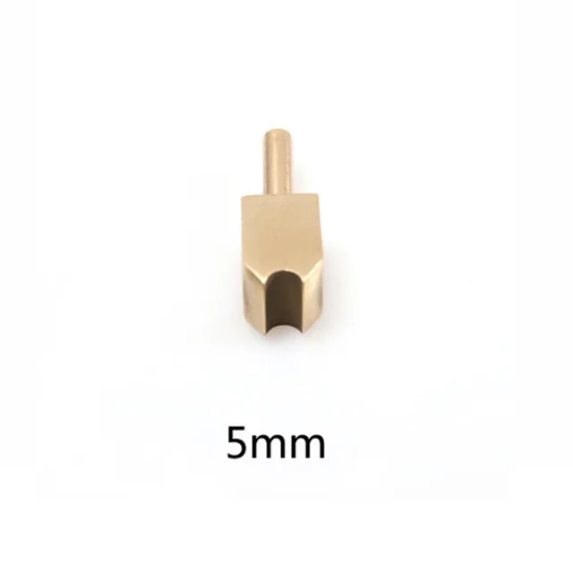 5mm side head Кожа Чистая латунь паяльник наконечник для сжигания края украшения ручной работы кожа пирография инструменты комплект электрический - Цвет: 5mm side head