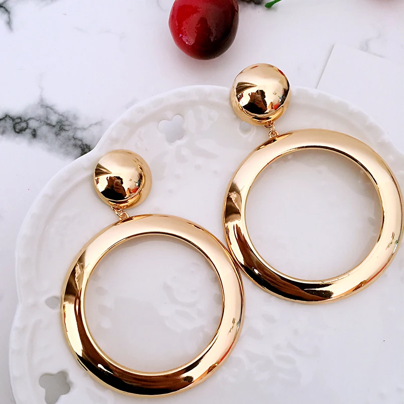 hip hop punk round eardrops big drop earrings alloy hoop Circle hanging statement jewelry bijoux femme brinco grande | Украшения и