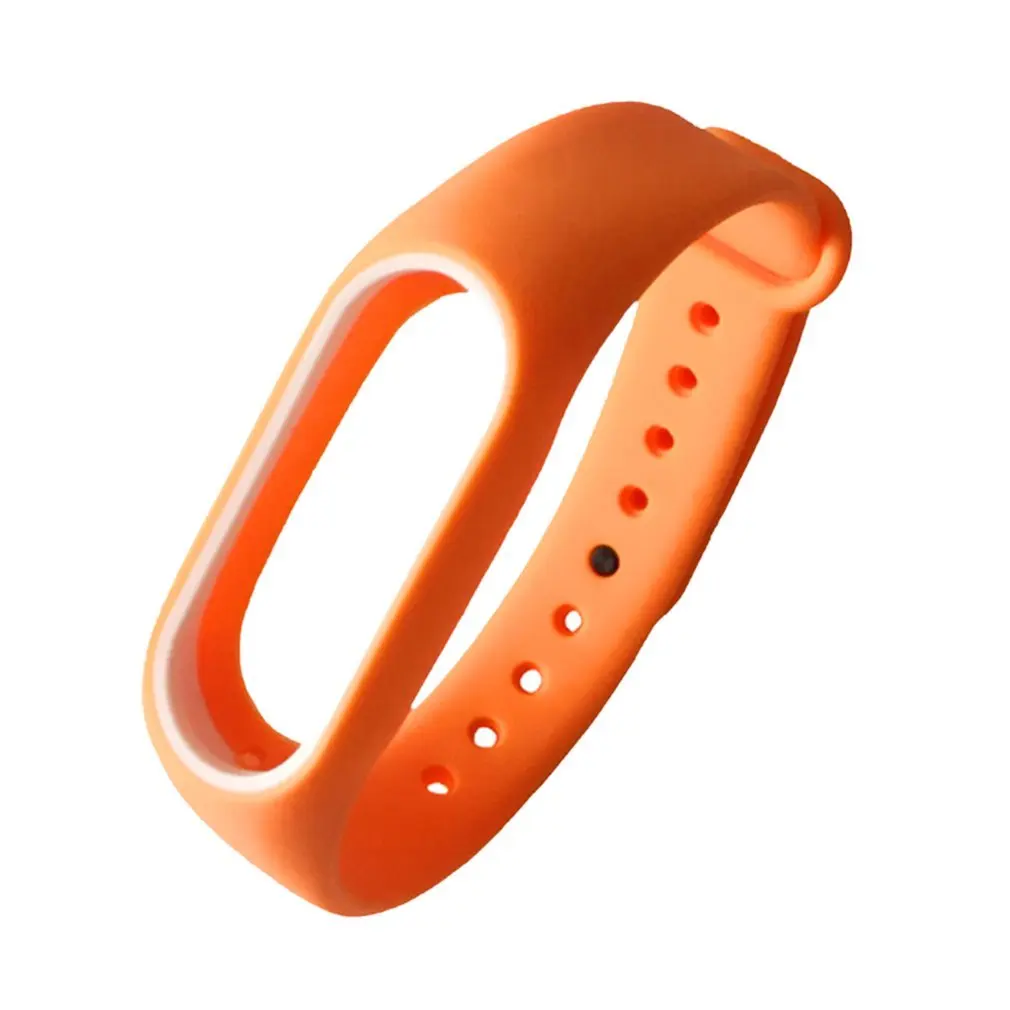 Браслет для Xiaomi mi Band 2 спортивный ремешок для часов Силиконовый ремешок для Xiaomi mi Band 2 браслет mi band 2 ремешок - Цвет: Orange white
