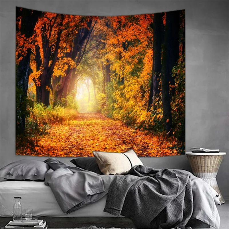 

Tapestry Wall Hanging Bed Spread Beach Towel Table Cloth Home Decoration Natural Forest Tree Design Rectangle 150cmx130cm