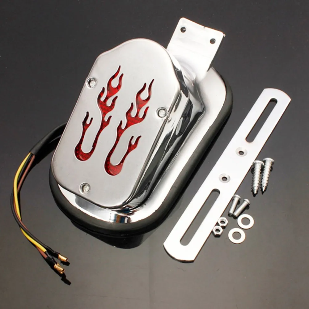 Audew Мотоциклов Пламя Заднего Хвост Тормозной Освещение Номерного Знака Для Harley