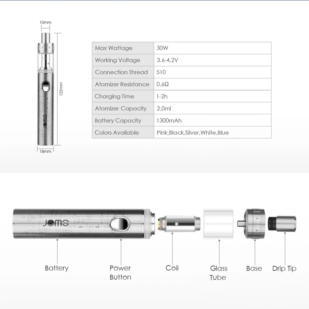 Оригинальный 5 видов цветов универсальный набор электронных сигарет Royal 30w Vape Pen Box