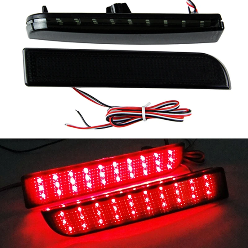 DC 12V лампы для автомобилей черный дымчатые линзы красный светодиодный бампер