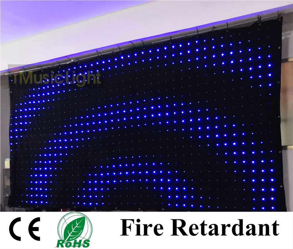 P10 2 м* 4 м P10 RGB светодиодные видео Шторы фон Группа партия этап DJ свадебные светодиодные видео ткань DMX/PC контроллер