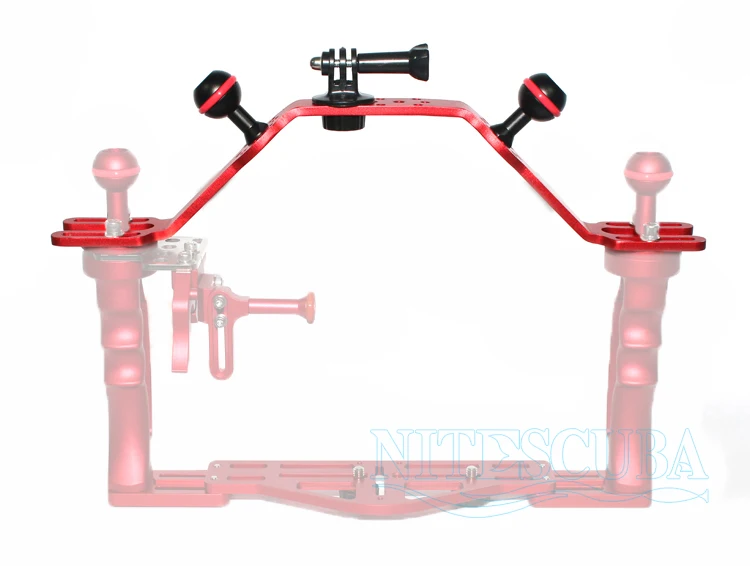 red handle with moun NiteScuba Дайвинг камера держатель ручка лоток ручка кронштейн спуска затвора для Go Pro TG5 RX100 Nauticam подводная фотография - Цвет: red handle with moun