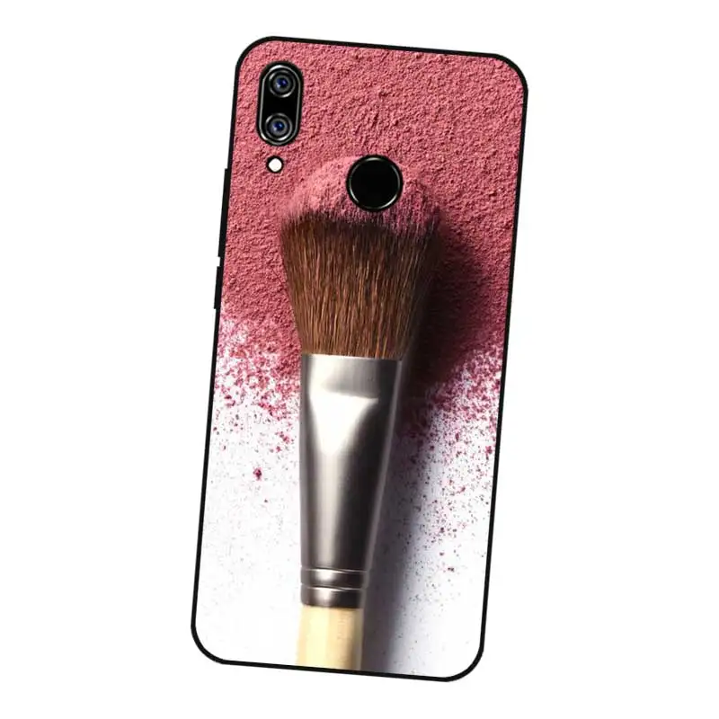 N350 Makeup Brush Painting Black Silicone Case Cover For Huawei Nova 2 2i 2S 3 3e 3i 4 4e Enjoy 8 Plus |